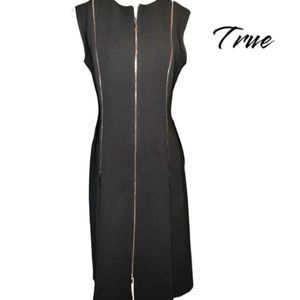 Sleeveless Zipper Detail Sheath Dress Size 10